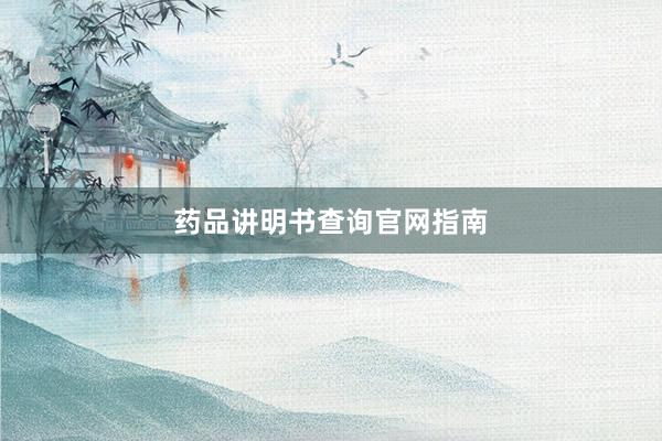 药品讲明书查询官网指南